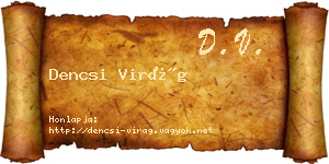 Dencsi Virág névjegykártya